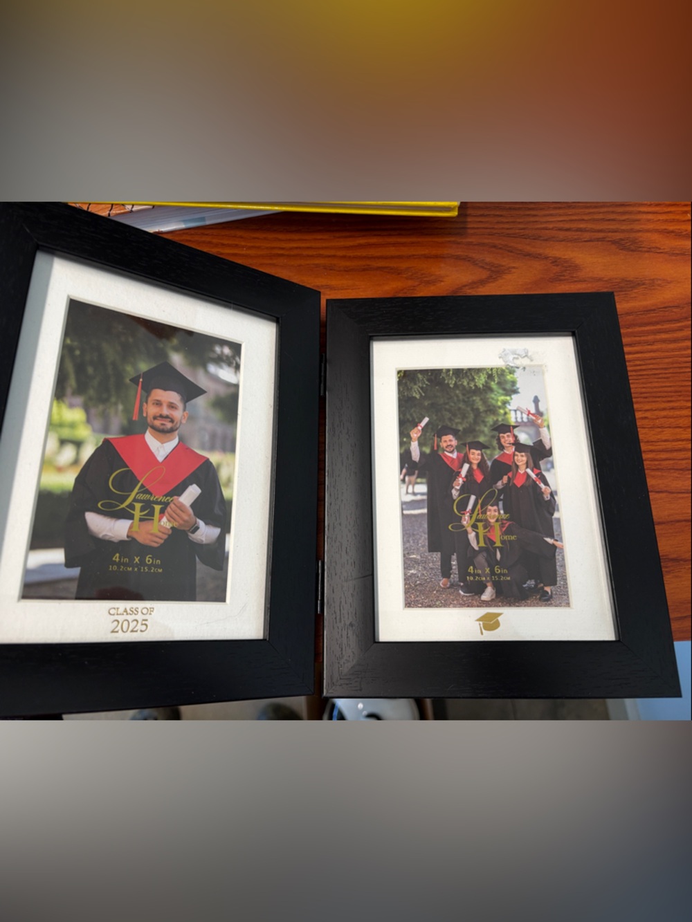 Classic Black Double Photo Frame with White Mats